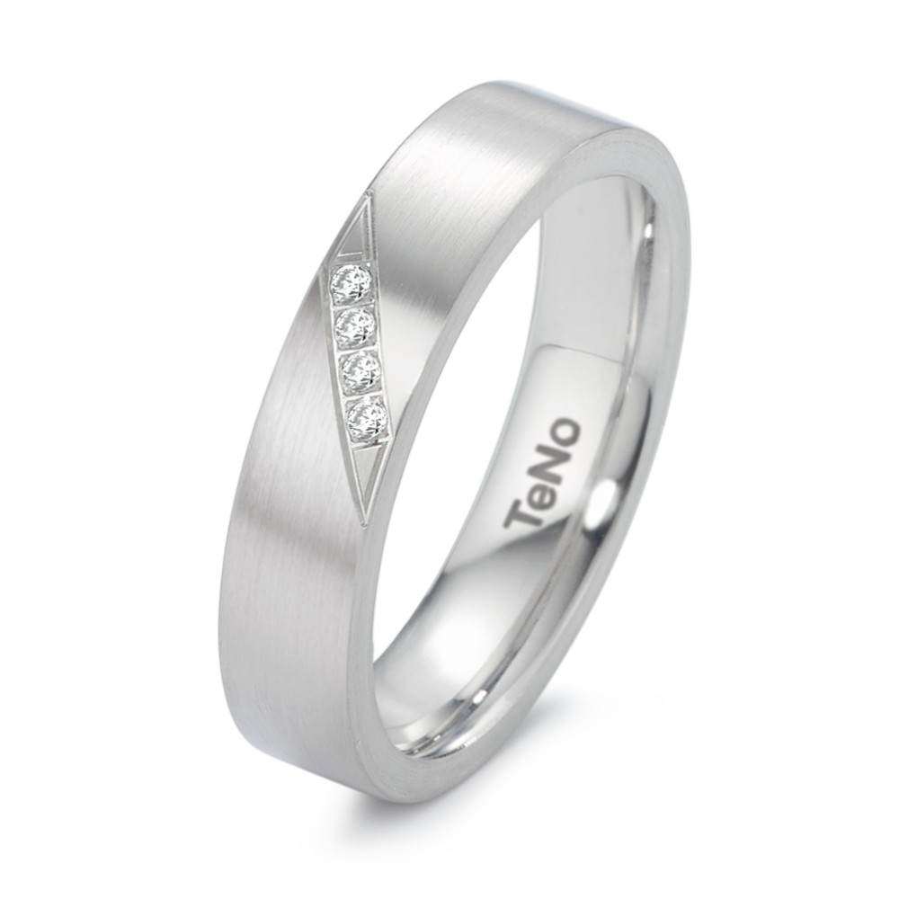 Bague Acier inoxydable Diamant 0.032 ct, 4 Pierres, tw-si-306607