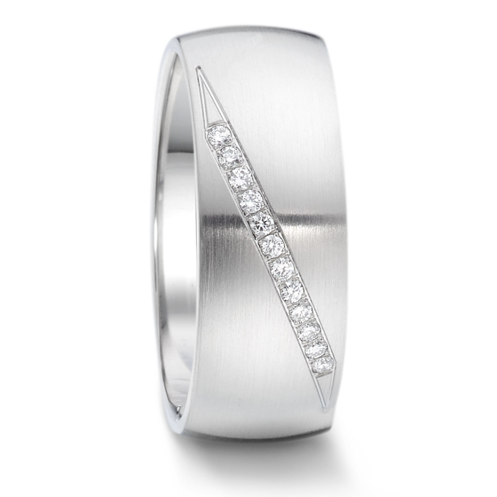 Bague Acier inoxydable Diamant 0.096 ct, 12 Pierres, tw-si-306721
