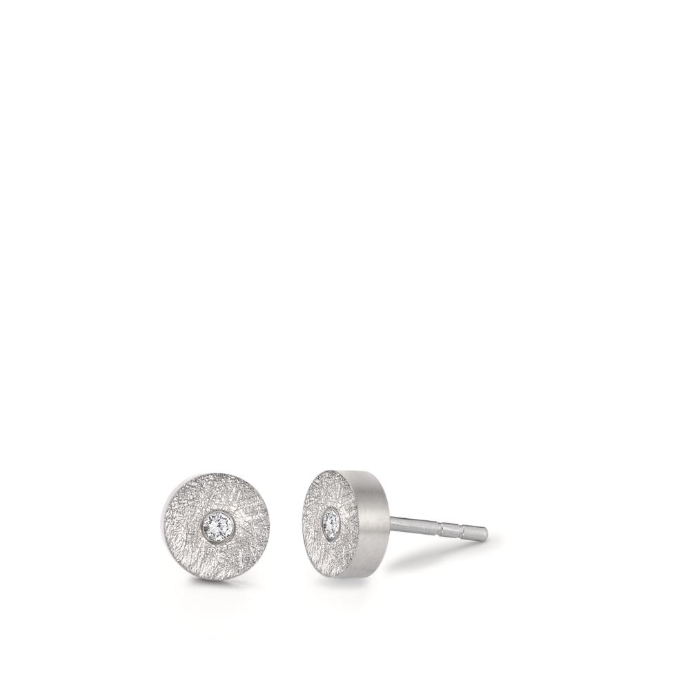 Clous d'oreilles Acier inoxydable Diamant 0.024 ct, 2 Pierres, tw-si Ø5 mm-308101