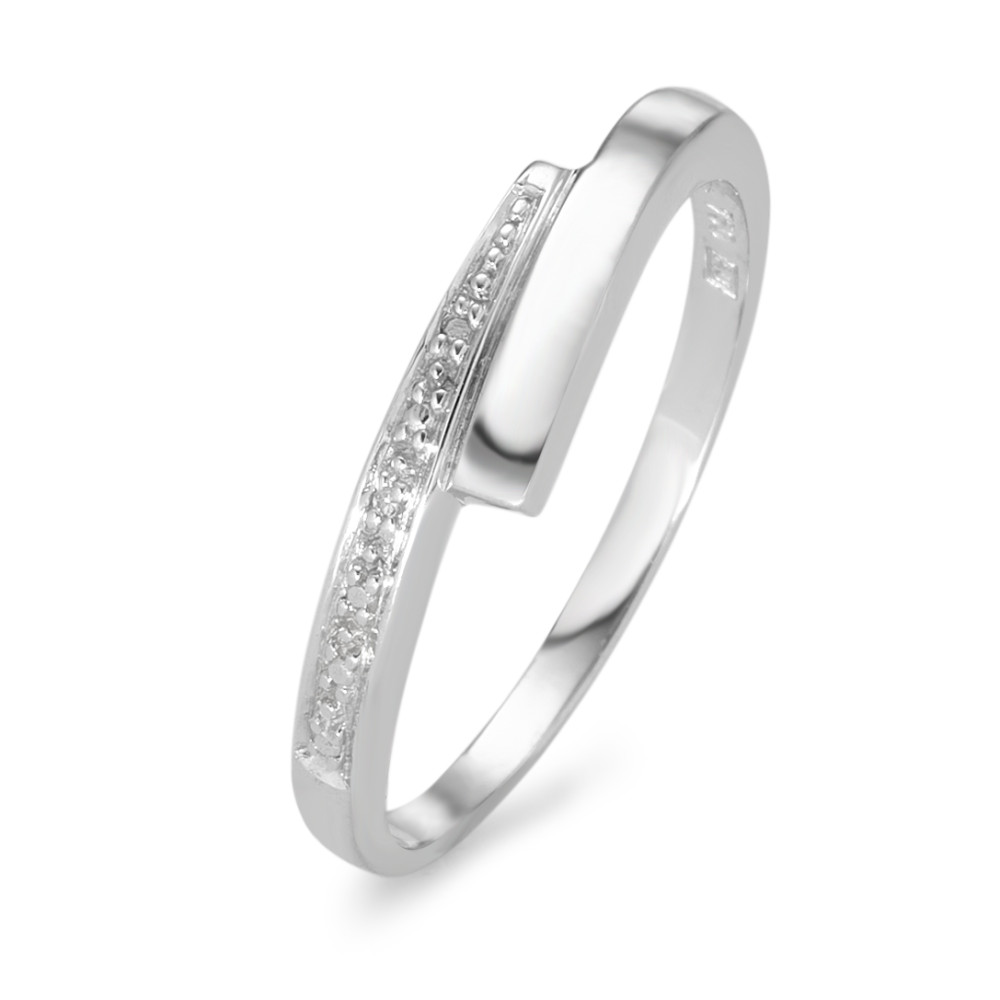 Bague en or gris avec diamant 0.003 ct.-338502