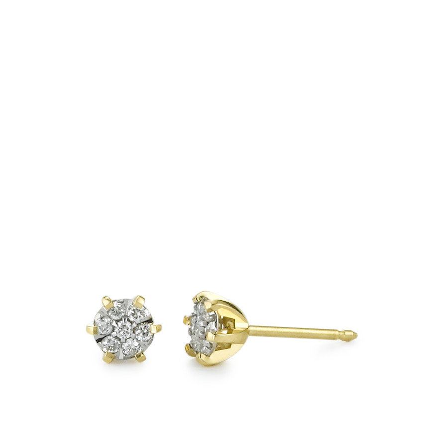 Clous d'oreilles or, diamants-344030