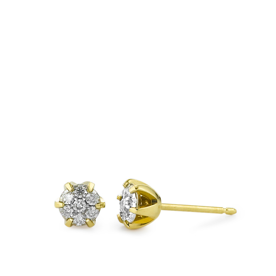 Clous d'oreilles or, diamants-344031