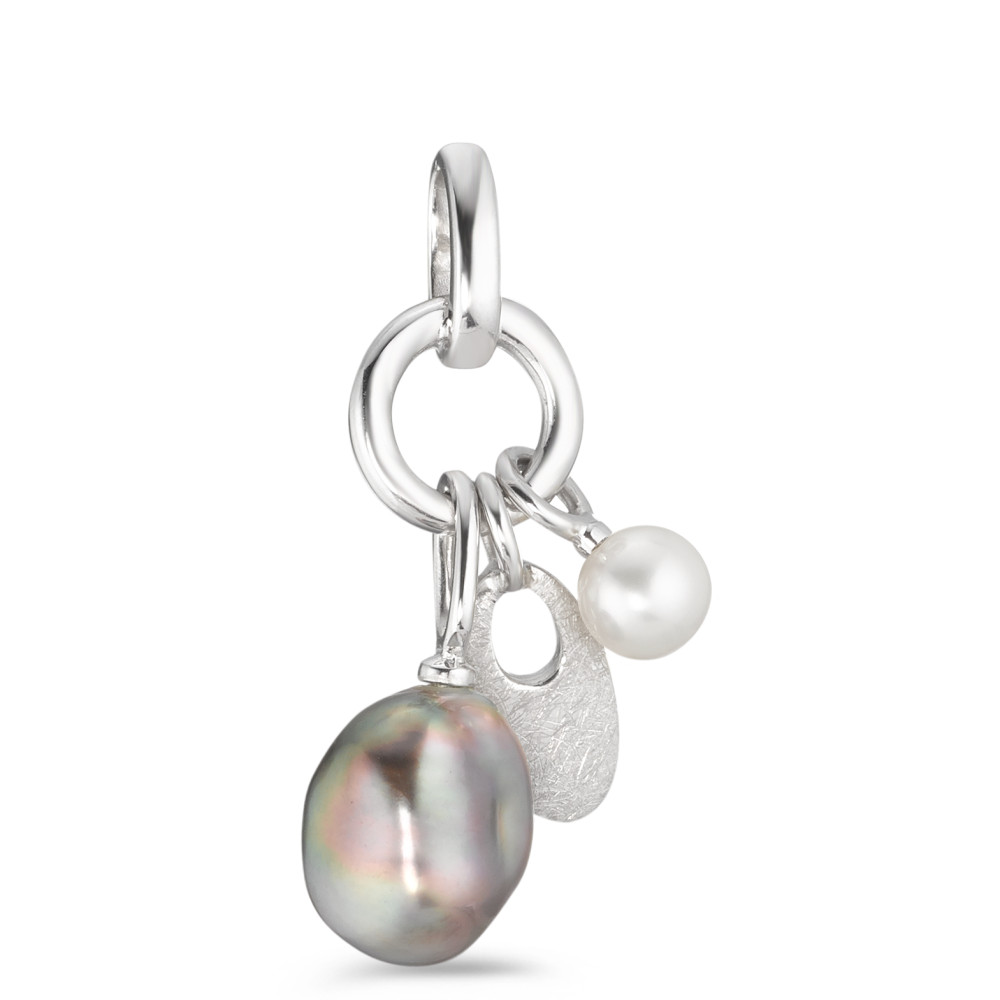 Pendentif en or gris, perles-345603