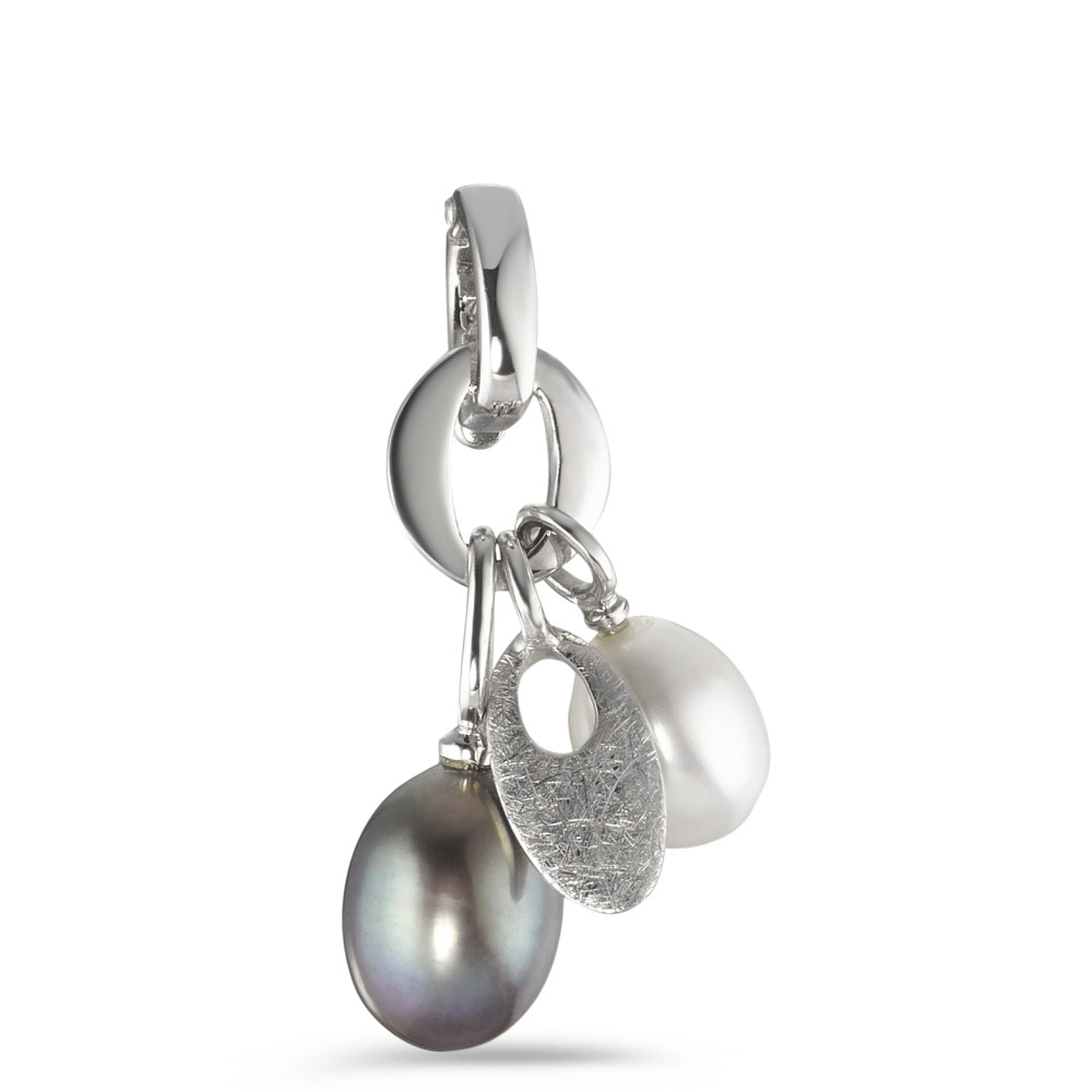 Pendentif or gris avec perles-345607