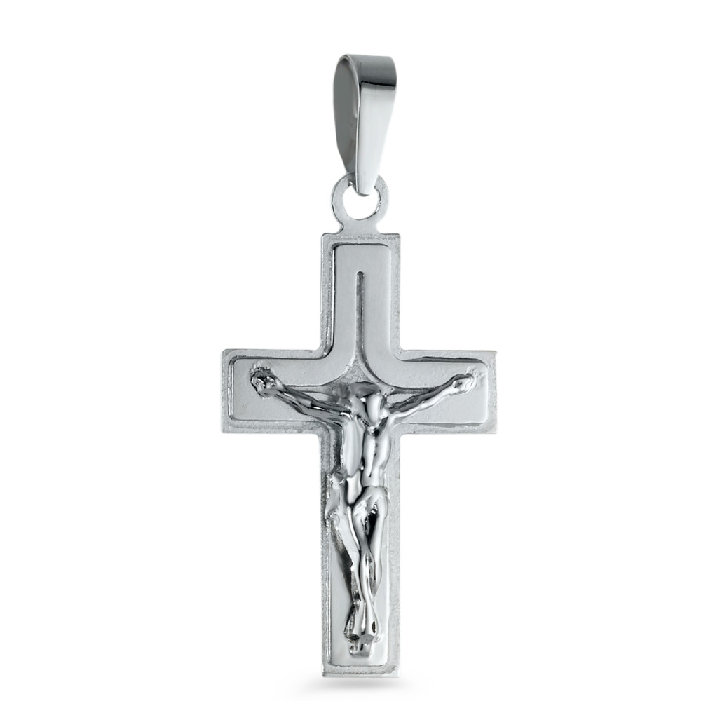 Pendentif or gris avec christ-345647