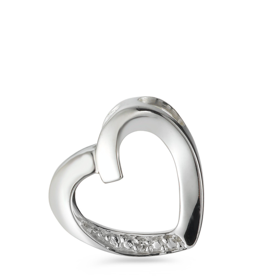 Pendentif or blanc 375 coeur-345673