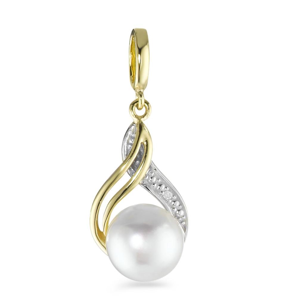 Pendentif 750 perle diamants-345836