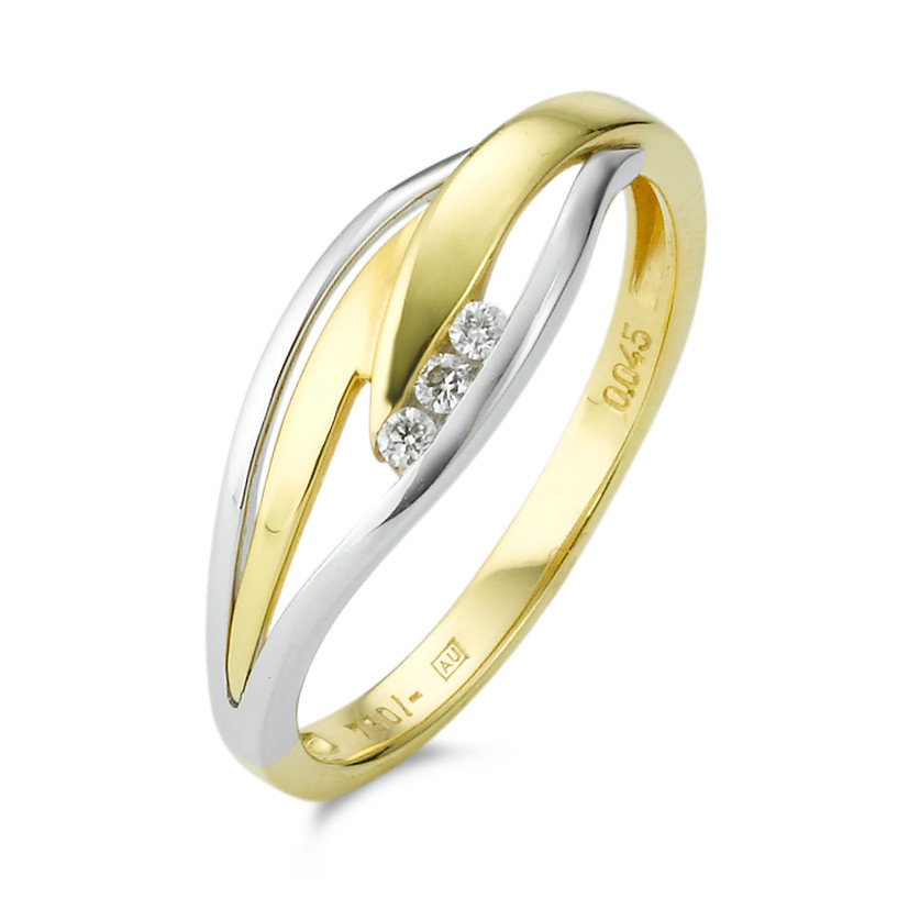 Bague or jaune et gris-348233