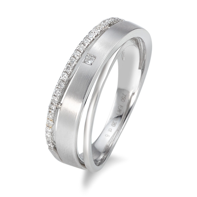 Bague or gris 18 ct. et diamants 0.20 ct.-348262