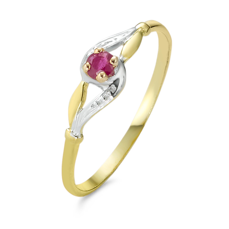 Bague or 375 et rubis-348335