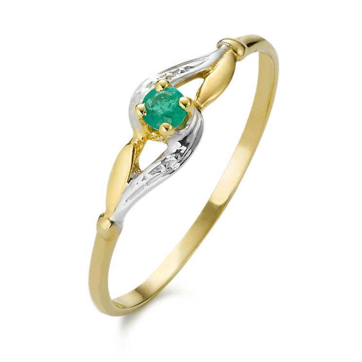 Bague or 375 et émeraude-348336