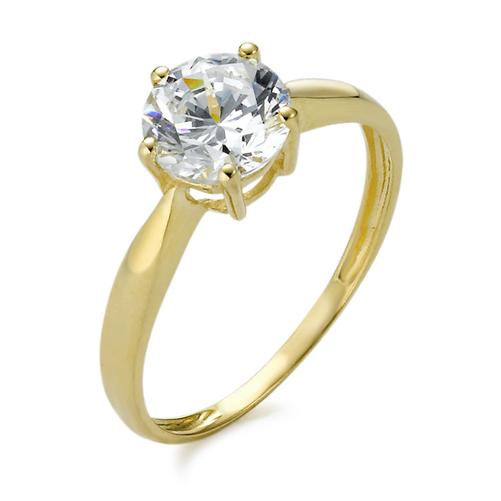 Bague or 375 avec zirconia-348354