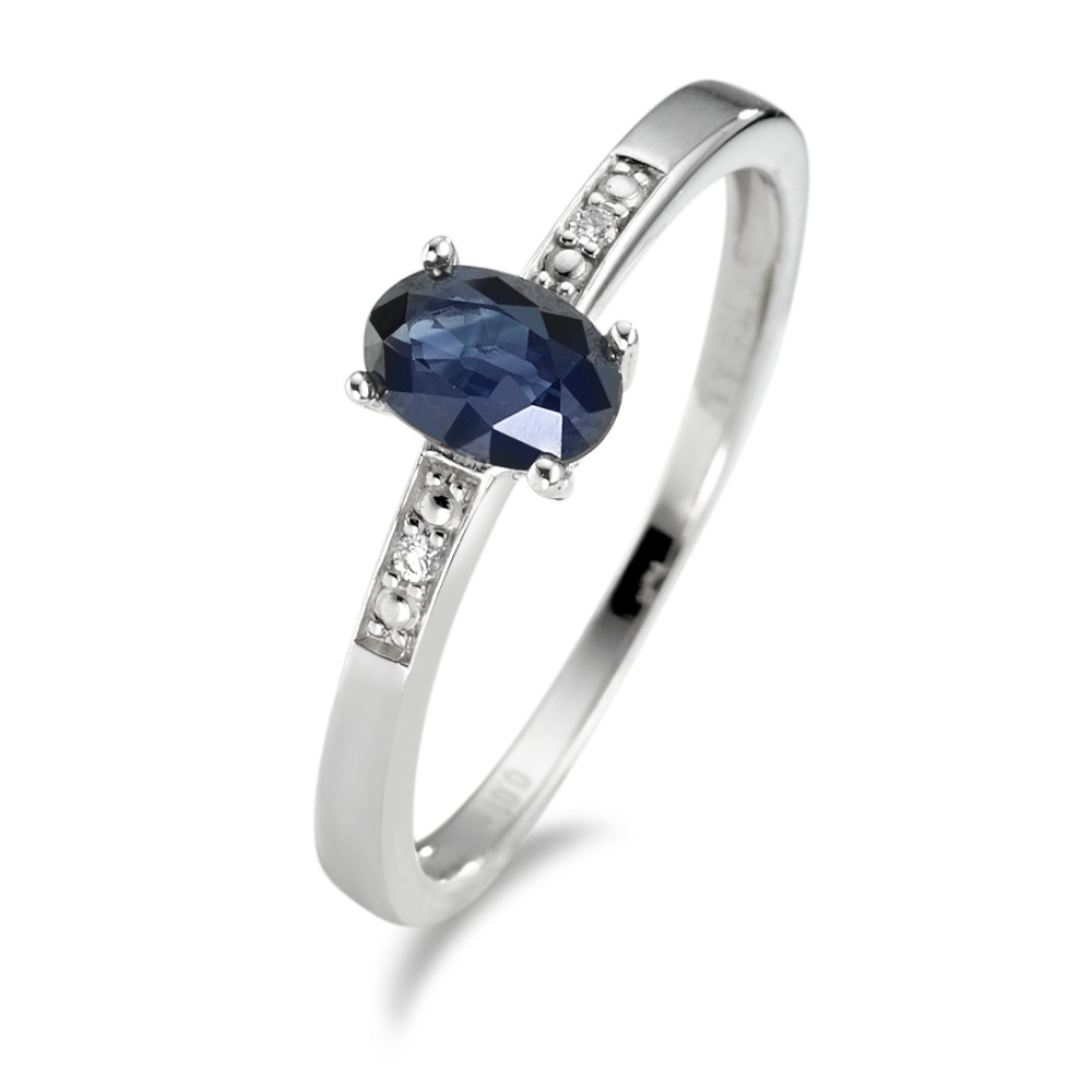 Bague or blanc saphir-348523