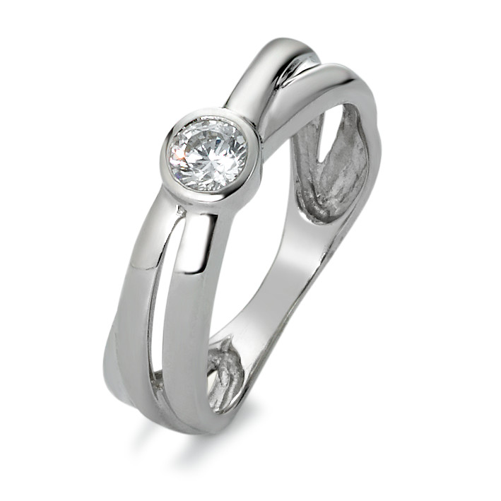 Bague or blanc 375 zirconias-348556