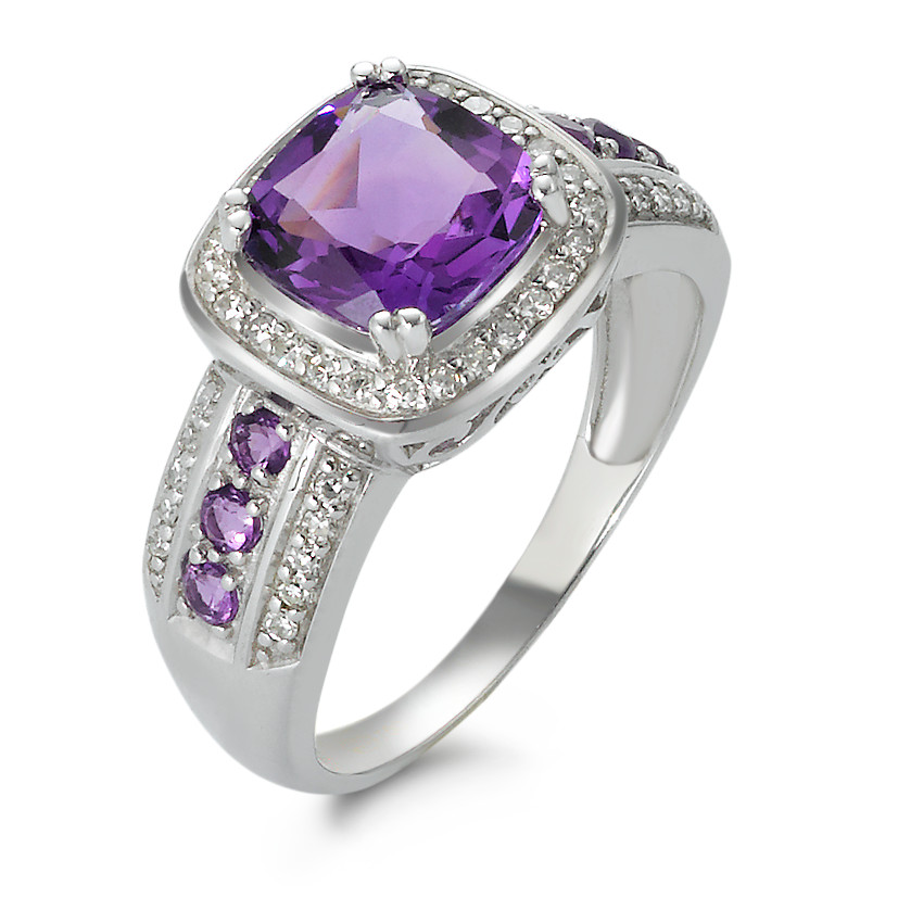 Bague 750 améthyste + diamants-348574
