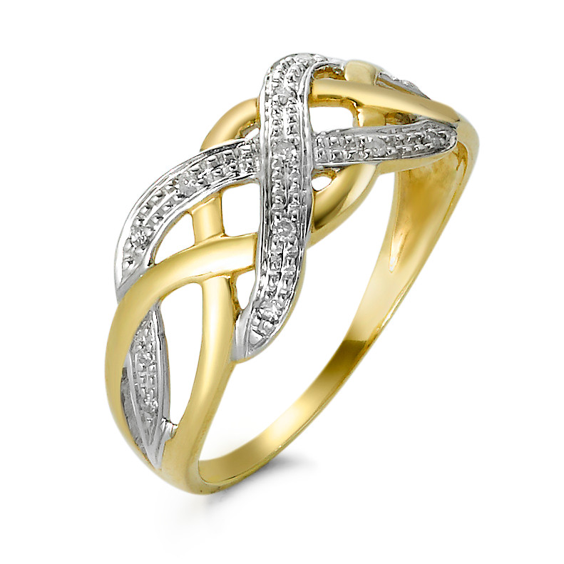 Bague or 375 et diamants-348581