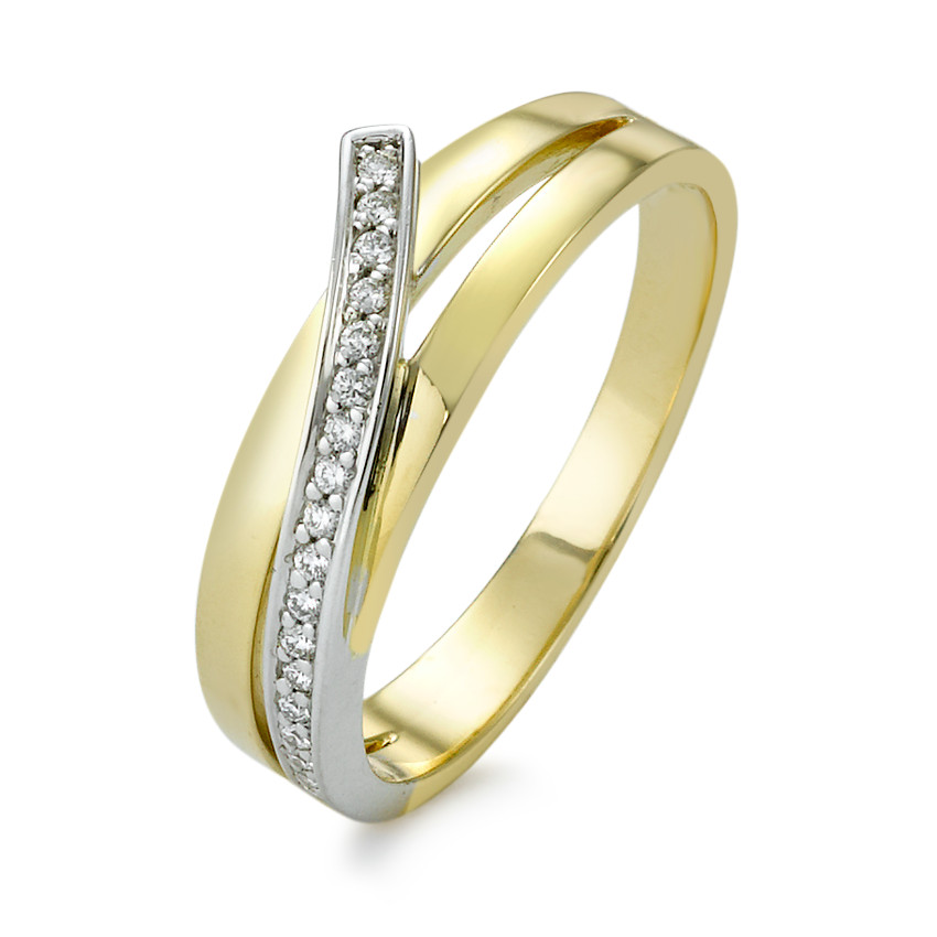 Bague bicolore 750 et diamants-348630