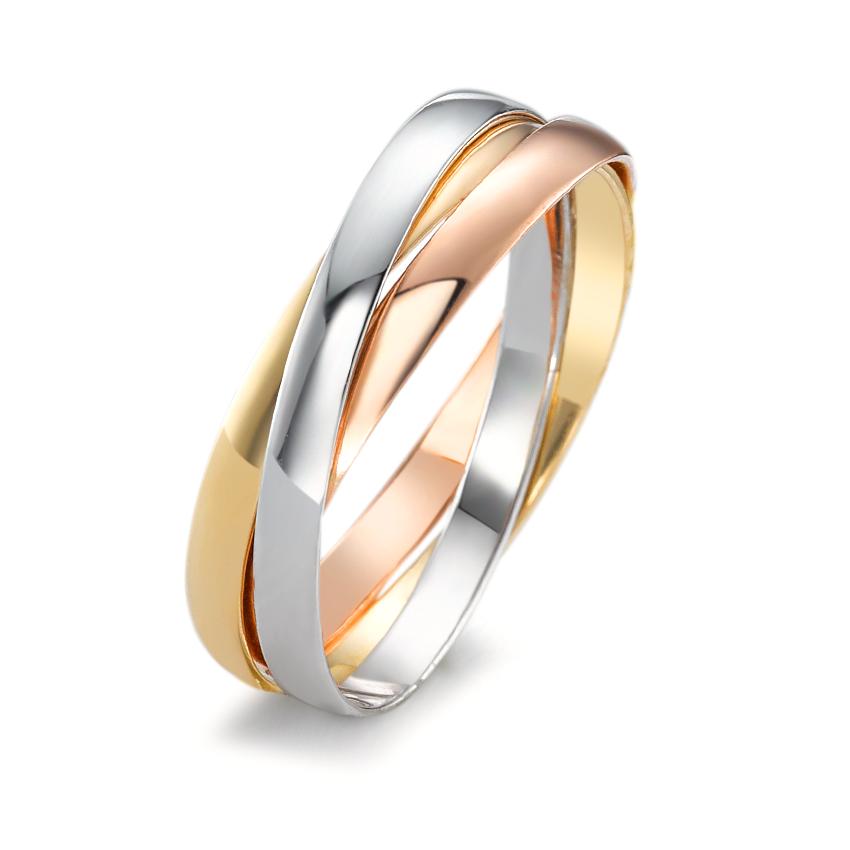 Bague tricolore or jaune, or blanc, or rouge 9K -350583