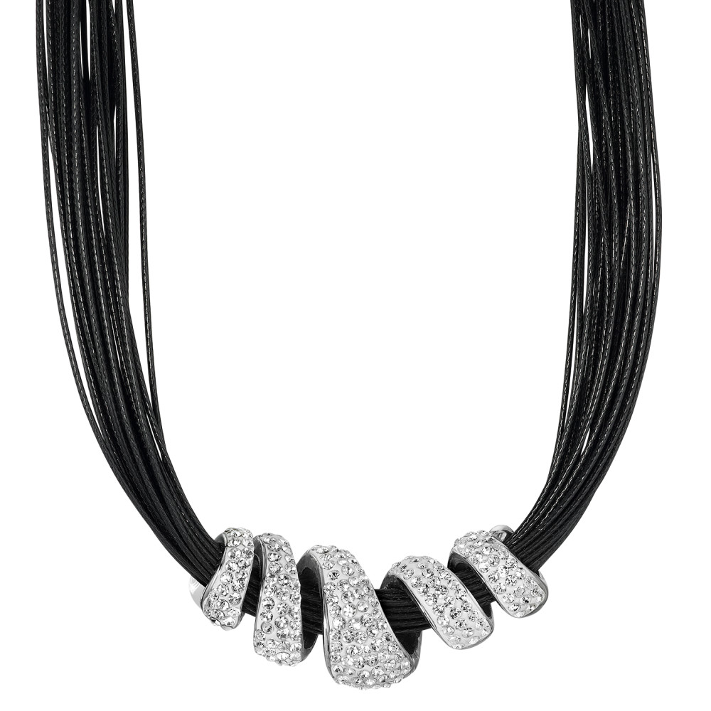Collier acier et cordons-352822