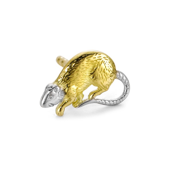 Clous d'oreille à l'unité Or jaune 18K Rat-504071
