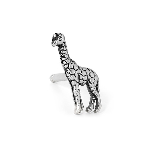 Clous d'oreille à l'unité Argent Patinée Girafe-504190