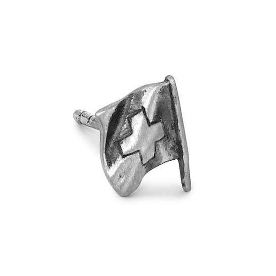 Ohrstecker 1 Stk Silber patiniert Schweizerfahne-505090