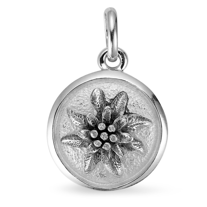 Pendentif Argent Patinée Edelweiss Ø15 mm-506631