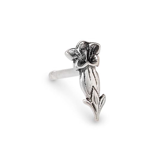 Clous d'oreille à l'unité Argent Patinée Gentiane-507050
