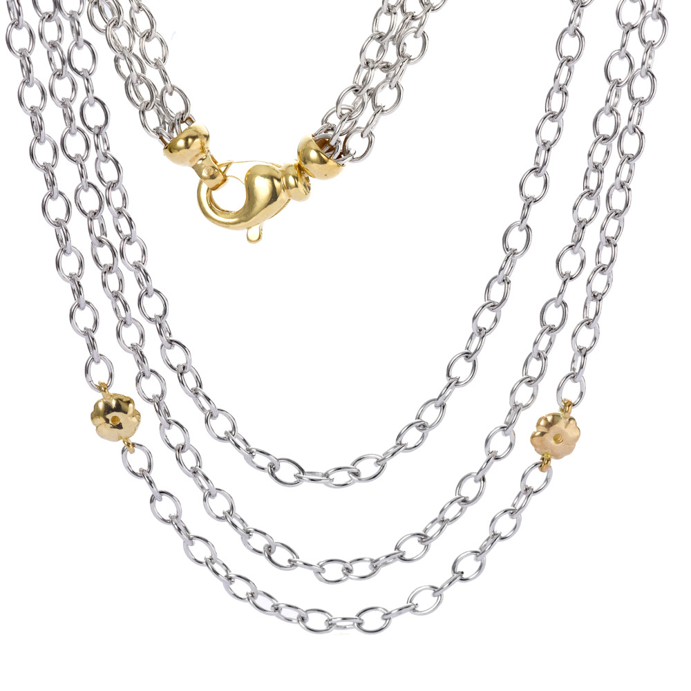 Collier Or blanc 18K, Or jaune 18K 42 cm-517728