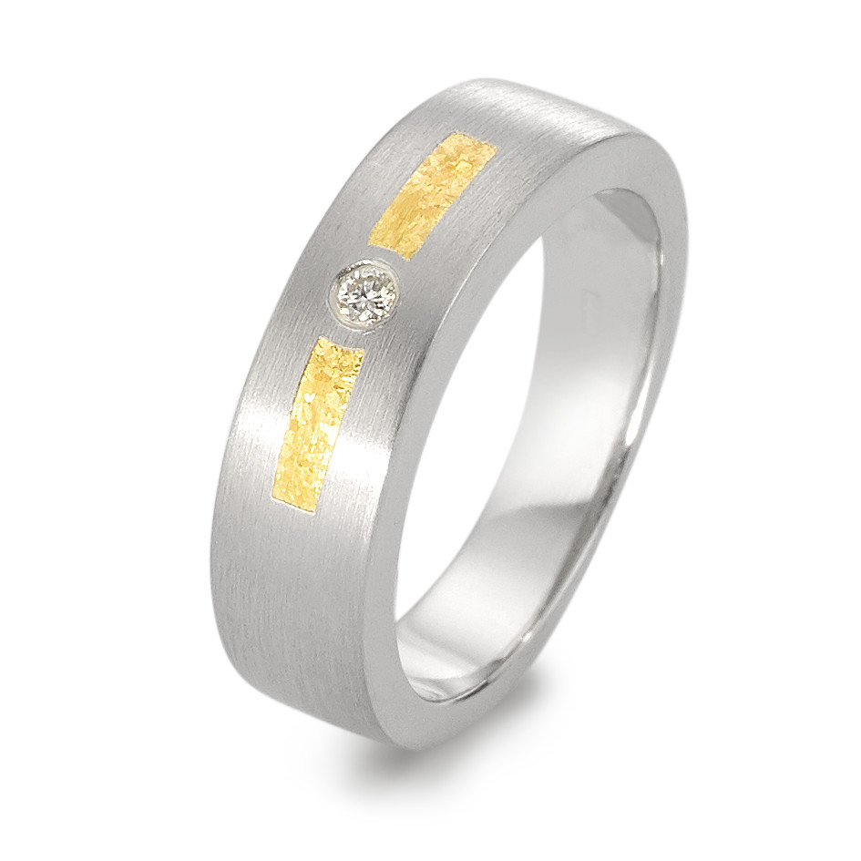 Bague Platine 950, Or jaune 18K Diamant 0.025 ct, w-si-517953