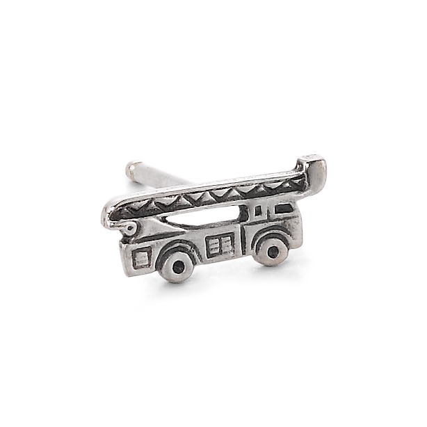 Clous d'oreille à l'unité Argent Patinée Pompier-520926