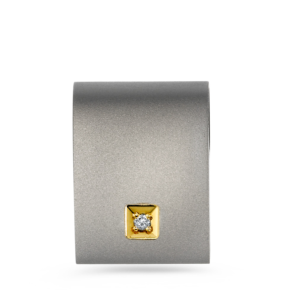 Pendentif Titane, Or jaune 18K Diamant 0.02 ct, w-si-525856