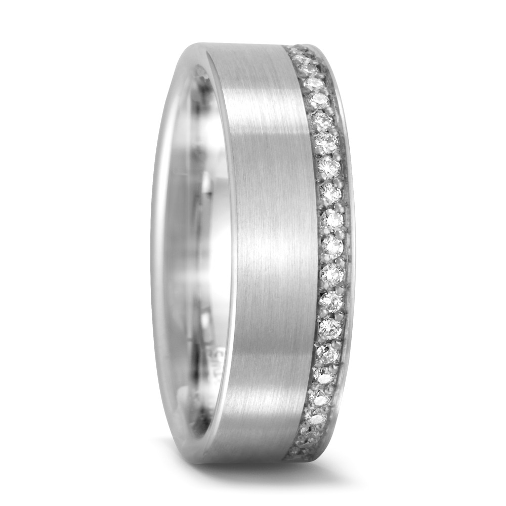 Alliance Or blanc 18K Diamant 0.17 ct, 24 Pierres, tw-si-525898