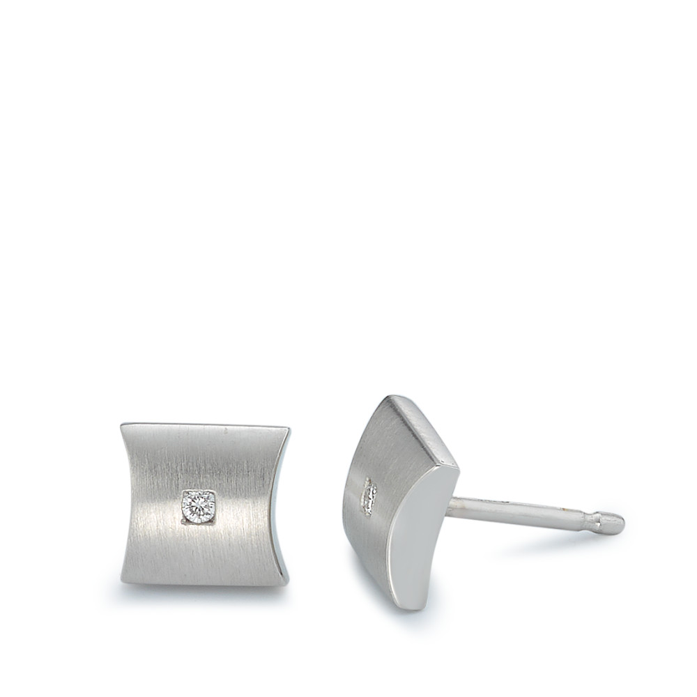 Clous d'oreilles Platine 950 Diamant 0.04 ct, 2 Pierres-526992