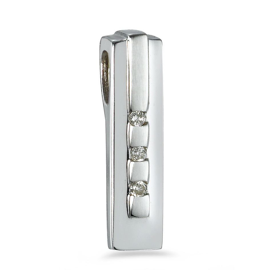 Pendentif Or blanc 18K Diamant 0.04 ct, 3 Pierres, w-si-528815