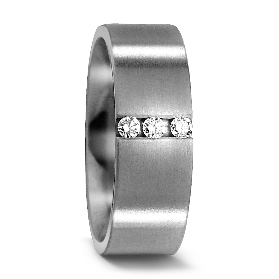 Alliance Titane Diamant 0.09 ct, 3 Pierres, w-si-529095