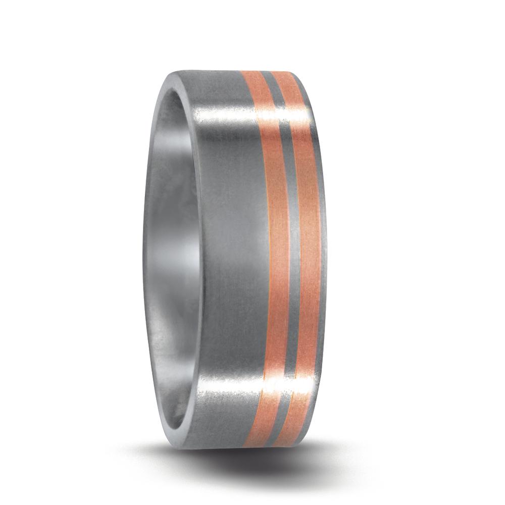 Bague Acier inoxydable, Or rouge 18K-529165