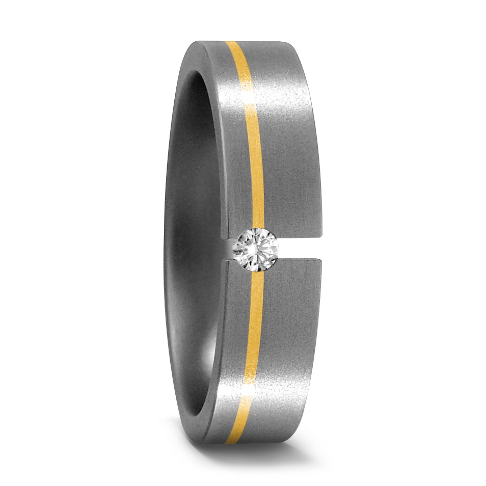 Alliance Titane, Or jaune 18K Diamant 0.05 ct, w-si-529376