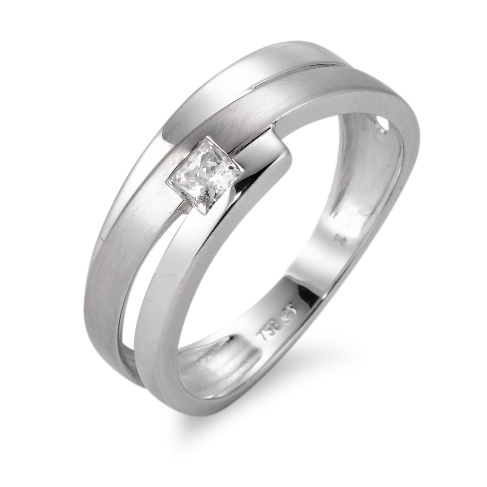 Bague Or blanc 18K Zircone-531002