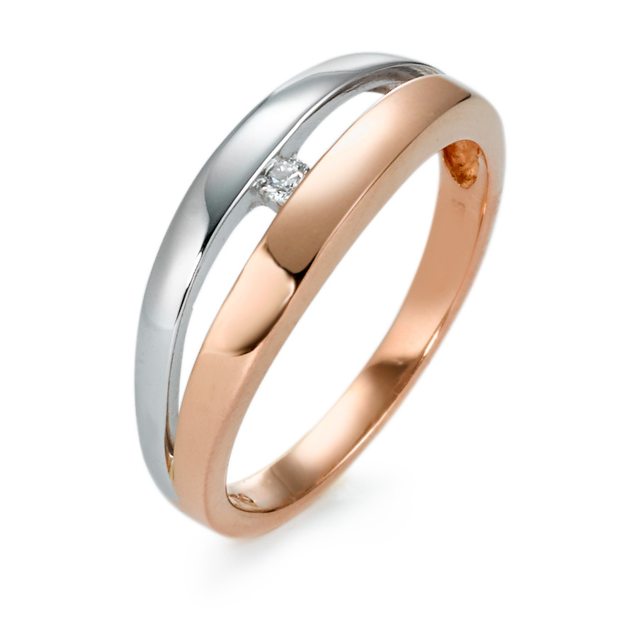 Bague Or rouge 18K Diamant 0.03 ct, w-pi2-531092