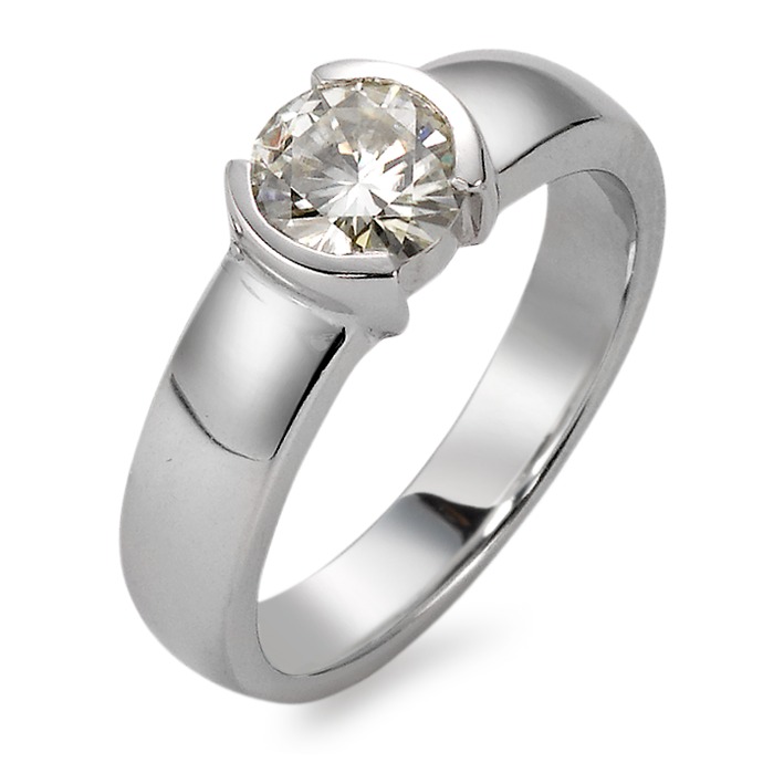 Bague Or blanc 18K Moissanite-532447