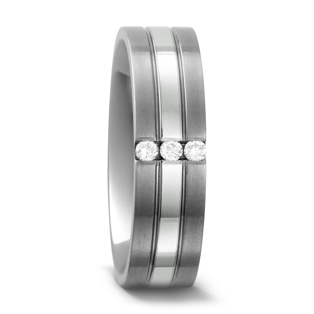 Bague Titane, Platine 950 Diamant 0.06 ct, w-si-532820