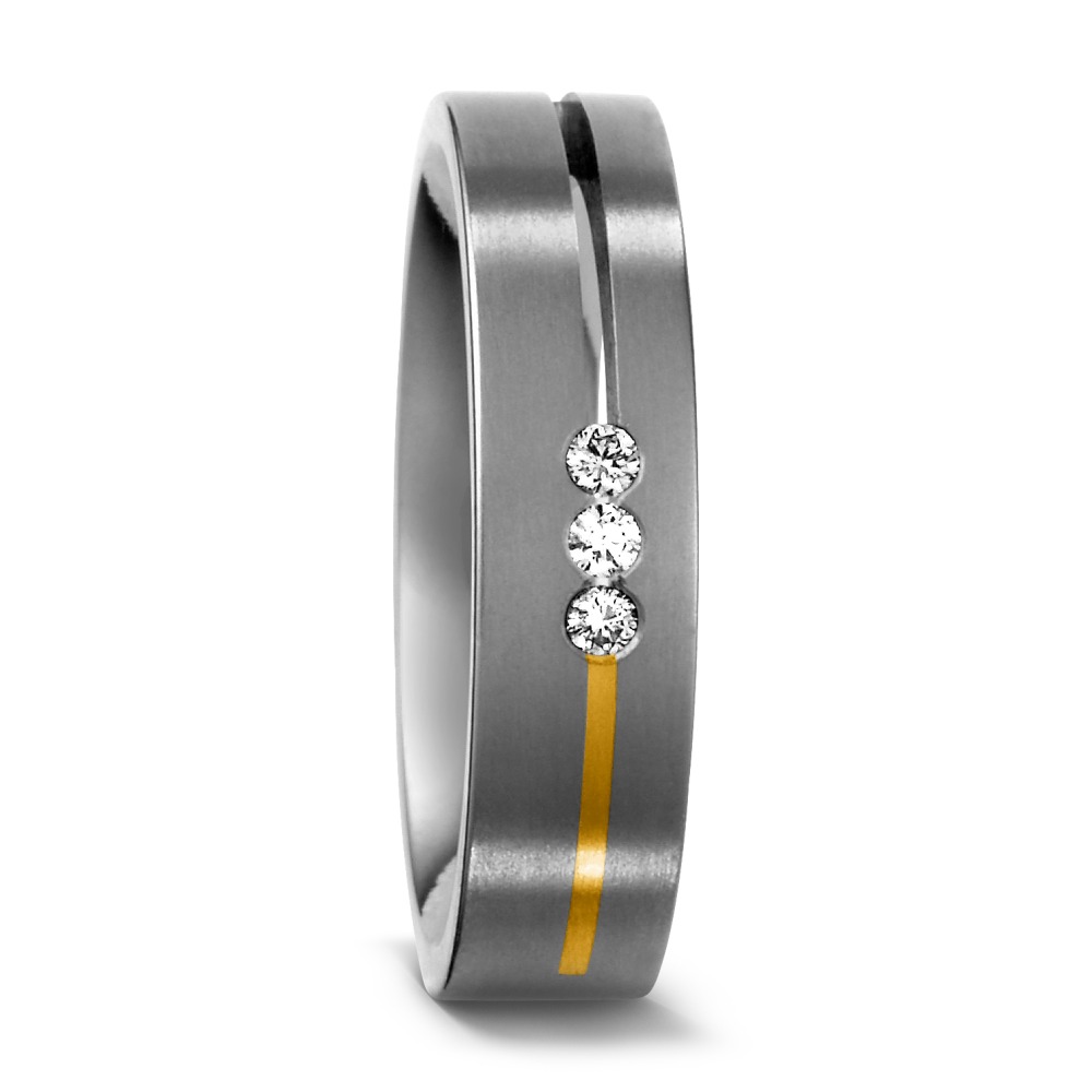 Bague Titane, Or jaune 18K Diamant 0.06 ct, w-si-532991