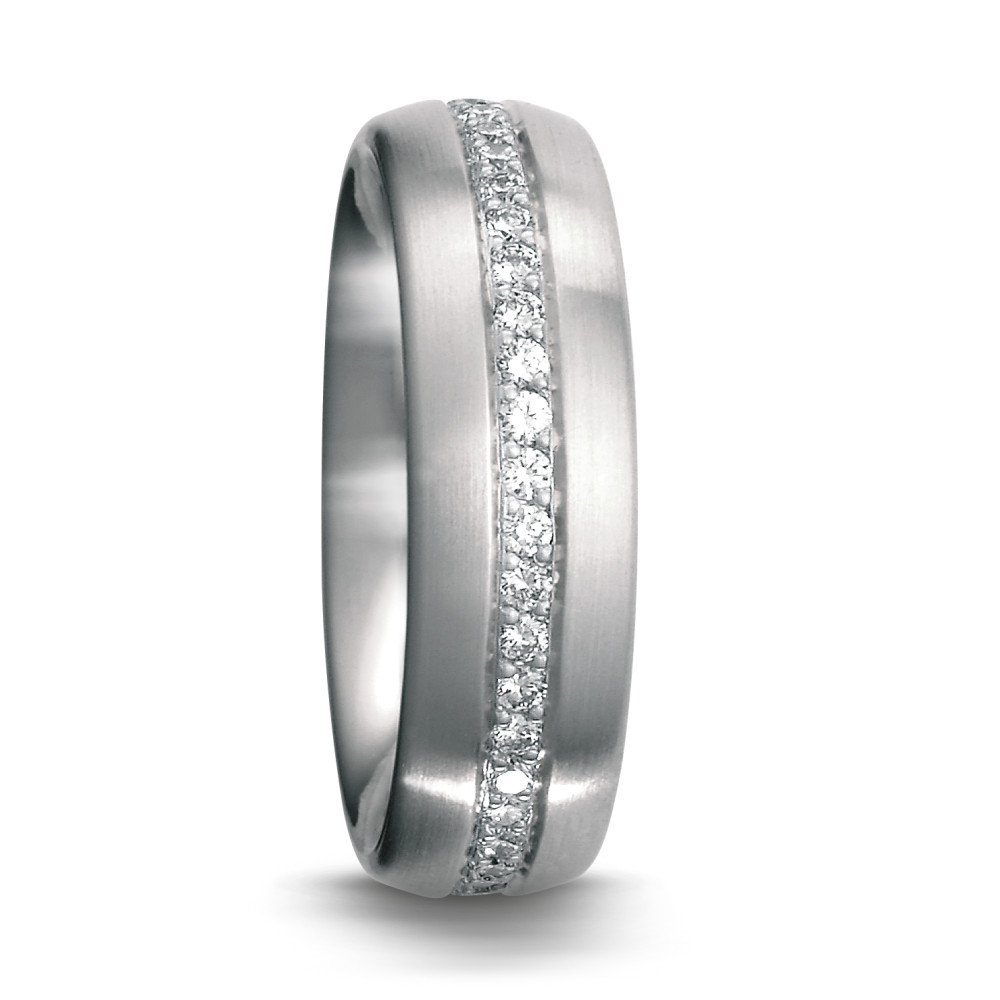 Alliance Or blanc 18K Diamant 0.225 ct, 25 Pierres, tw-si-533363