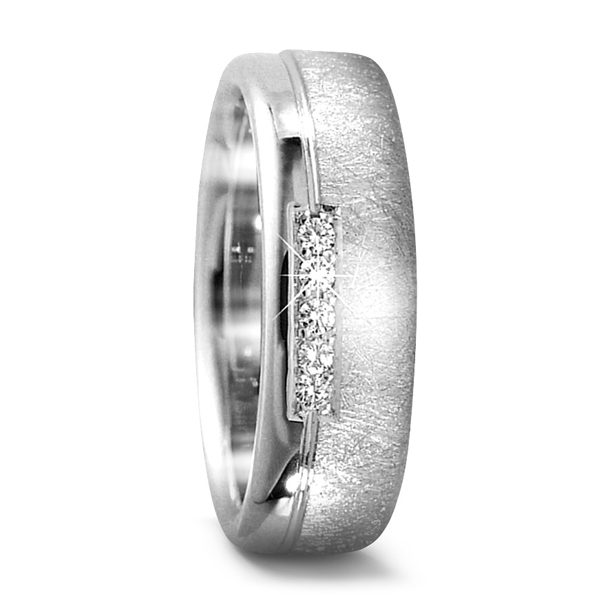Alliance Or blanc 18K Diamant 0.05 ct, 5 Pierres, tw-si-533709