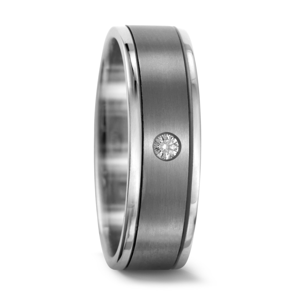 Bague Titane, Or blanc 18K Diamant 0.05 ct, w-si-534120