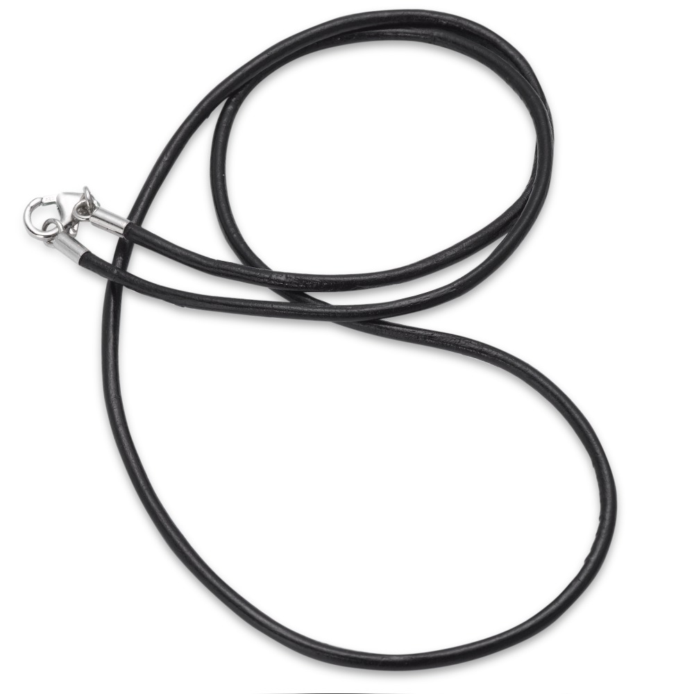 Cordon de cou Cuir, Acier inoxydable 42 cm Ø1.5 mm-534340