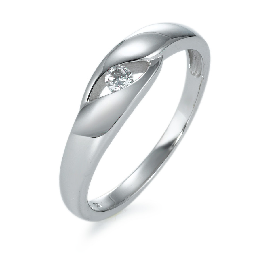 Bague Or blanc 18K Zircone-534474