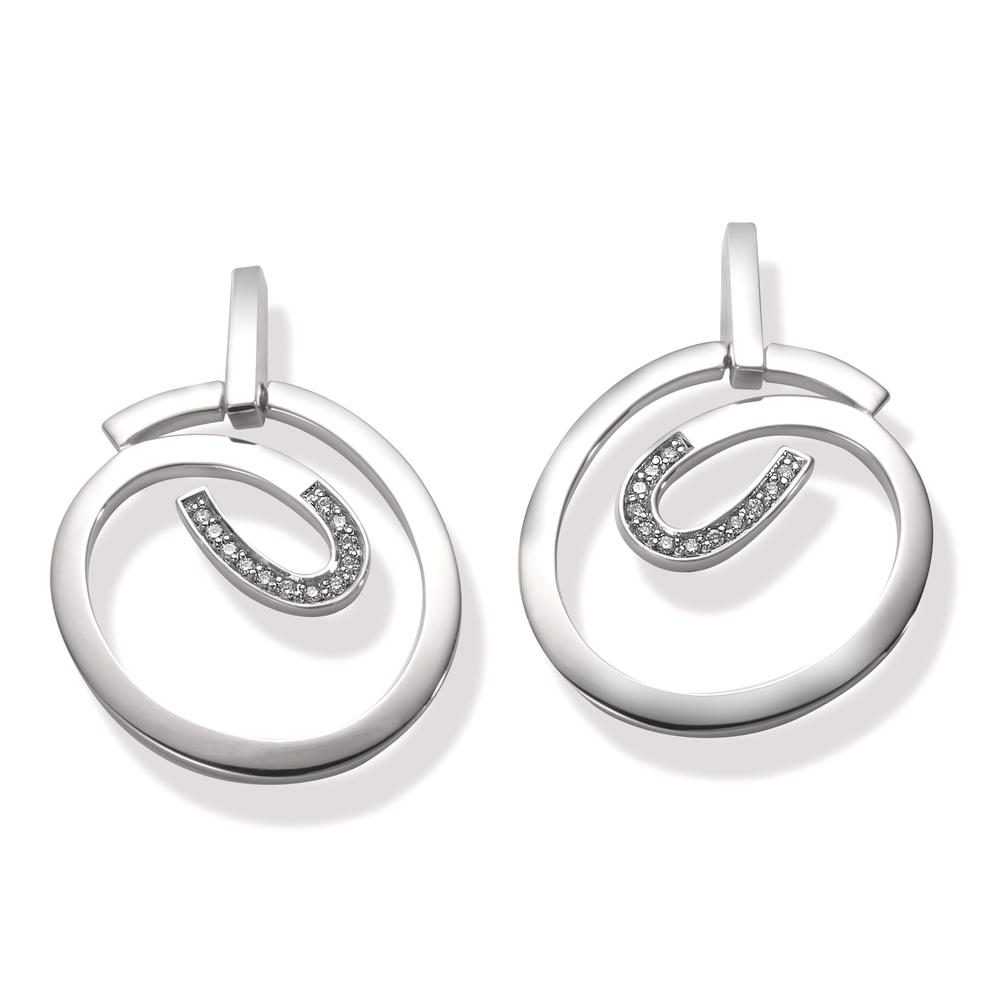 Pendant d'oreilles Or blanc 18K Diamant 0.15 ct, 24 Pierres, w-si-534648