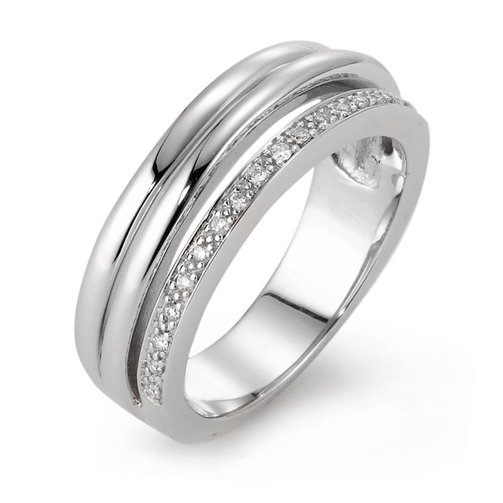Bague Or blanc 18K Diamant 0.08 ct, 19 Pierres, w-si-534821